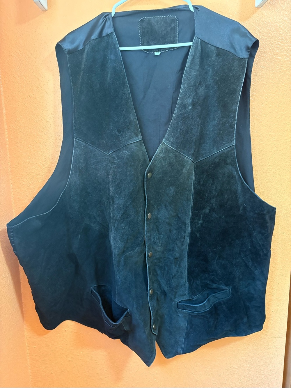 Black suede vest unisex unbranded